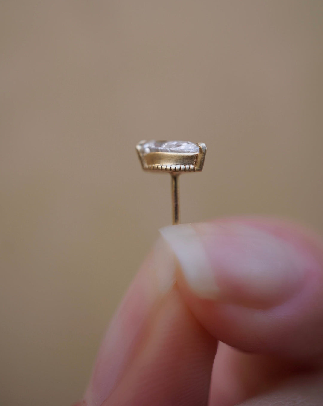 NEW Solitaire Mini Diamond Emerald Studs Bayou with Love