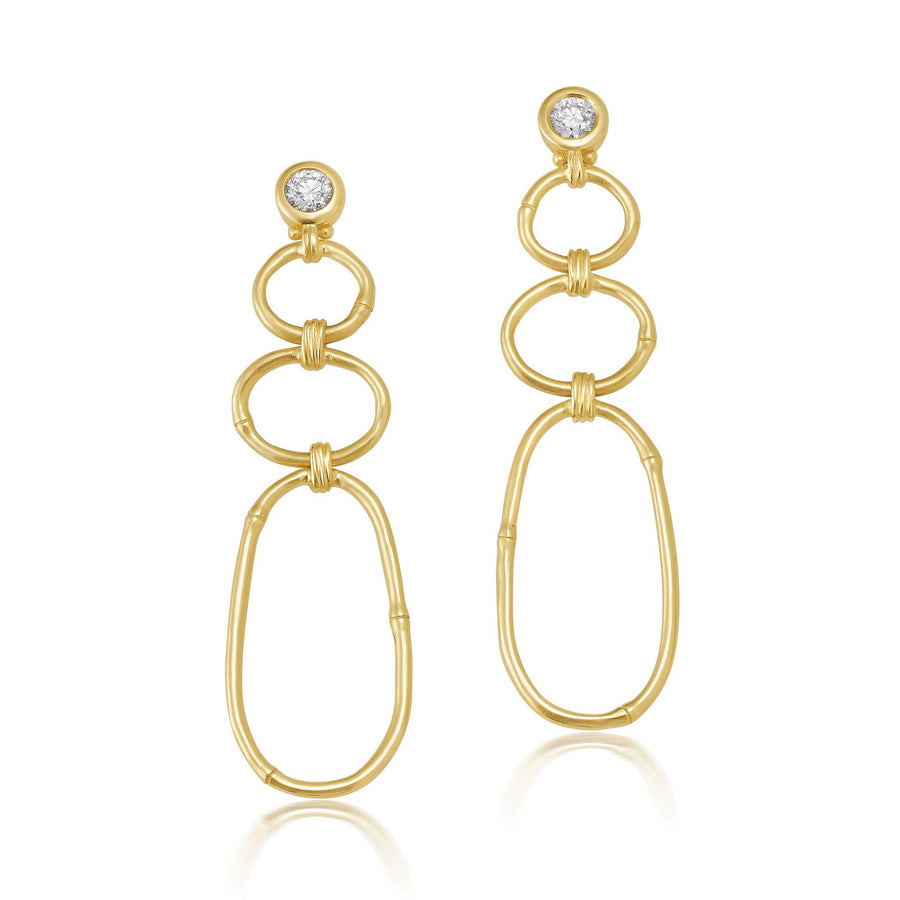 Oval Diamond Rattan Earrings Jewelry Bayou with Love