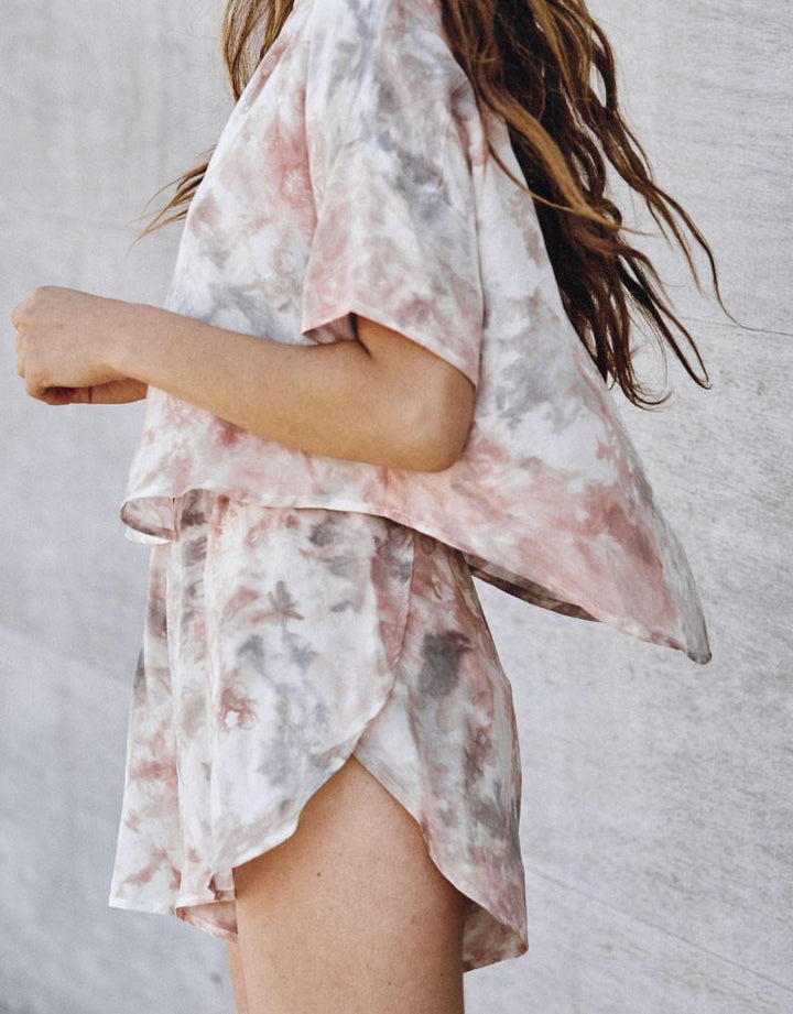 CUPRO DUSTY ROSE PETAL SHORTS // BAYOU WITH LOVE Apparel Bayou with Love