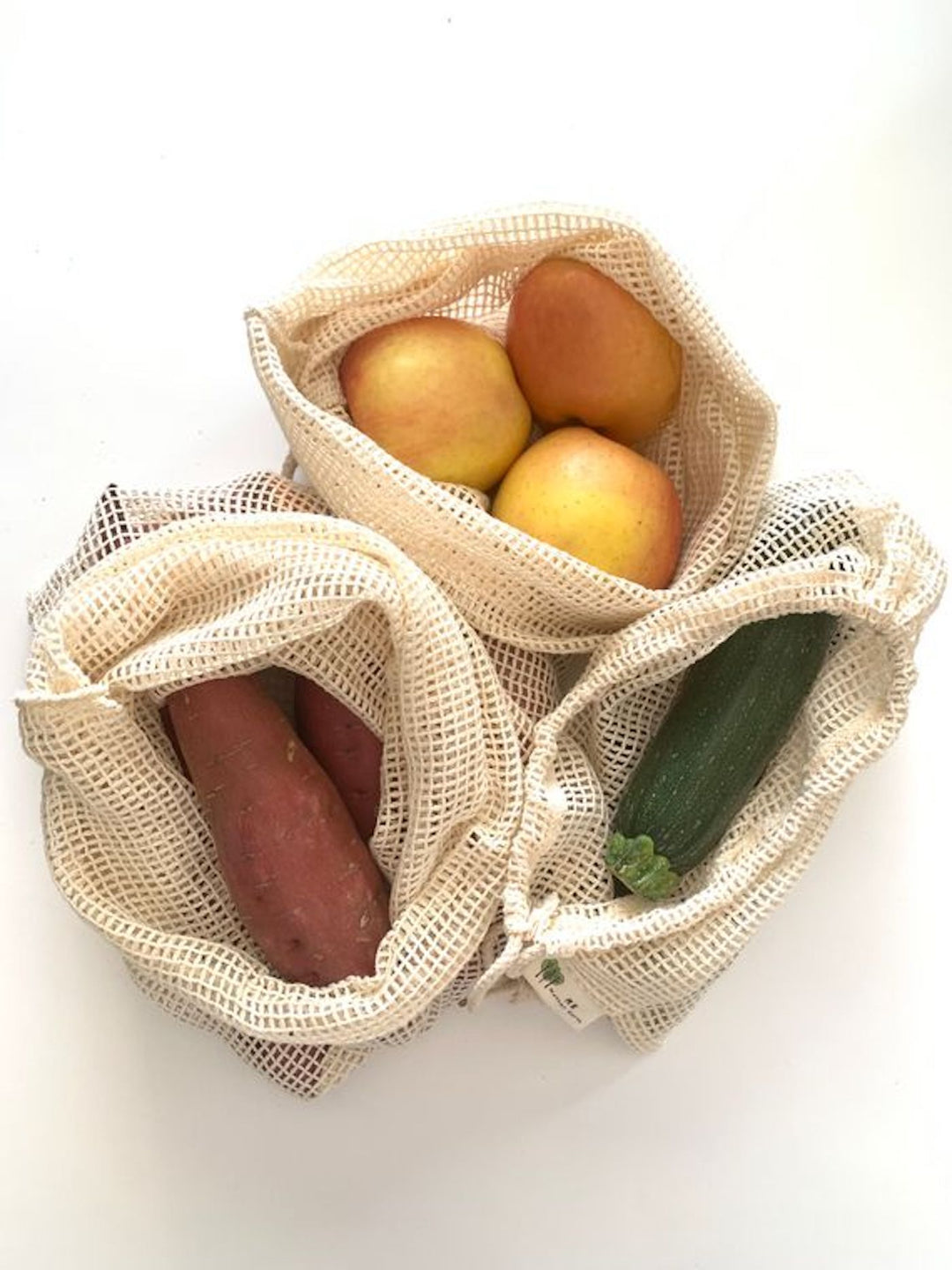 Reusable Cotton Produce Bags- 3PK Home Me Mother Earth
