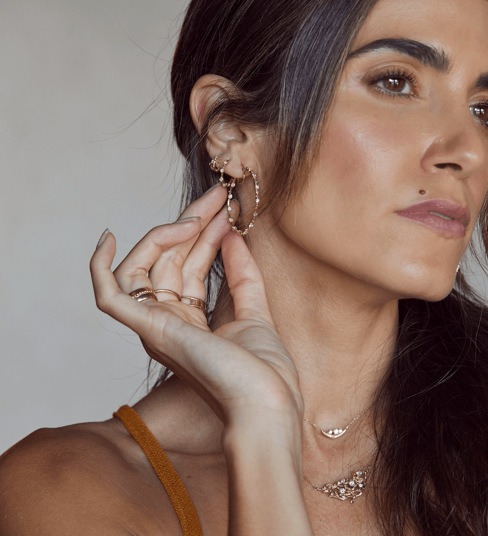 NEW Diamond Hoops Jewelry Bayou with Love