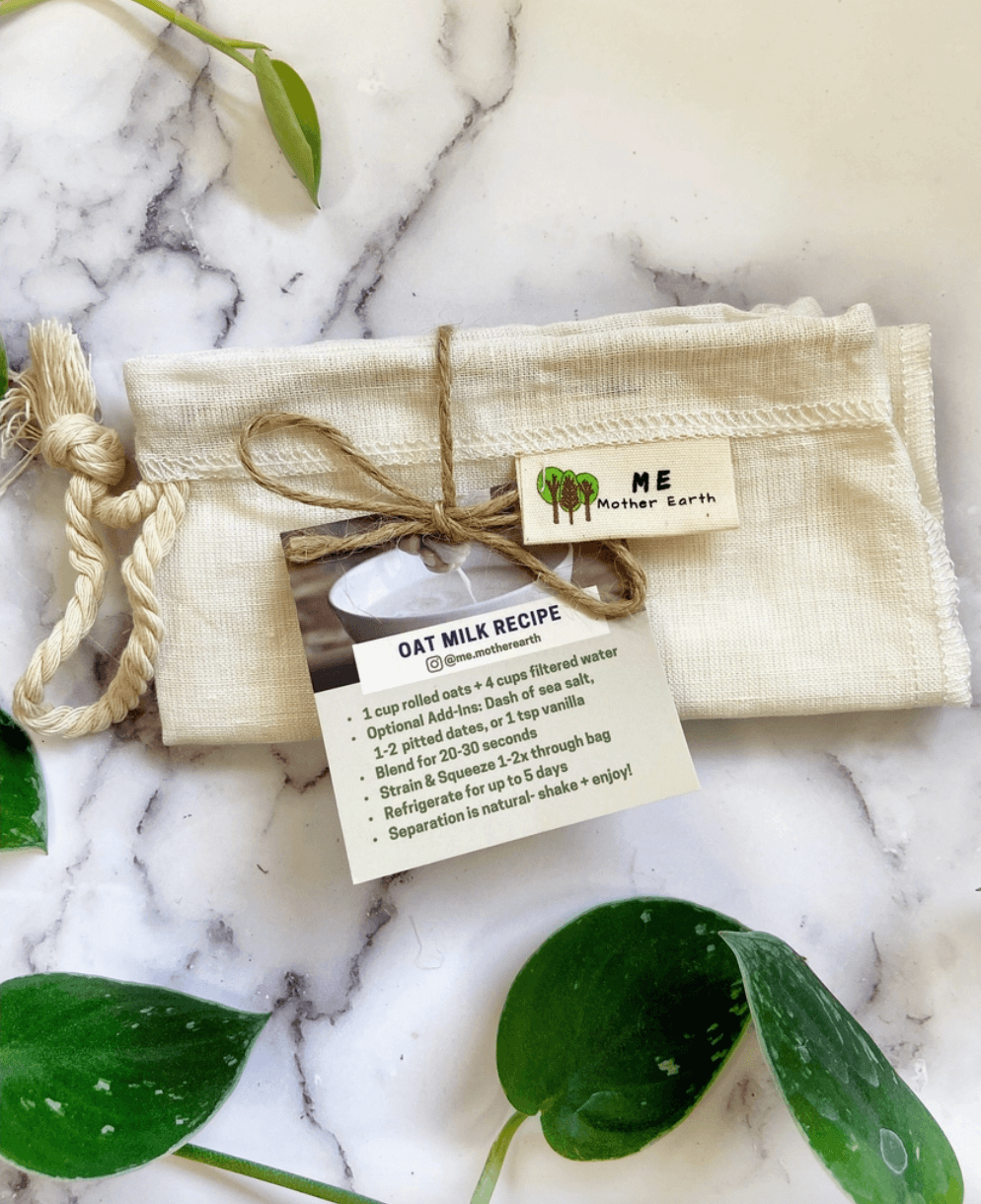 Organic Cotton Nut Milk Bag Home Me Mother Earth