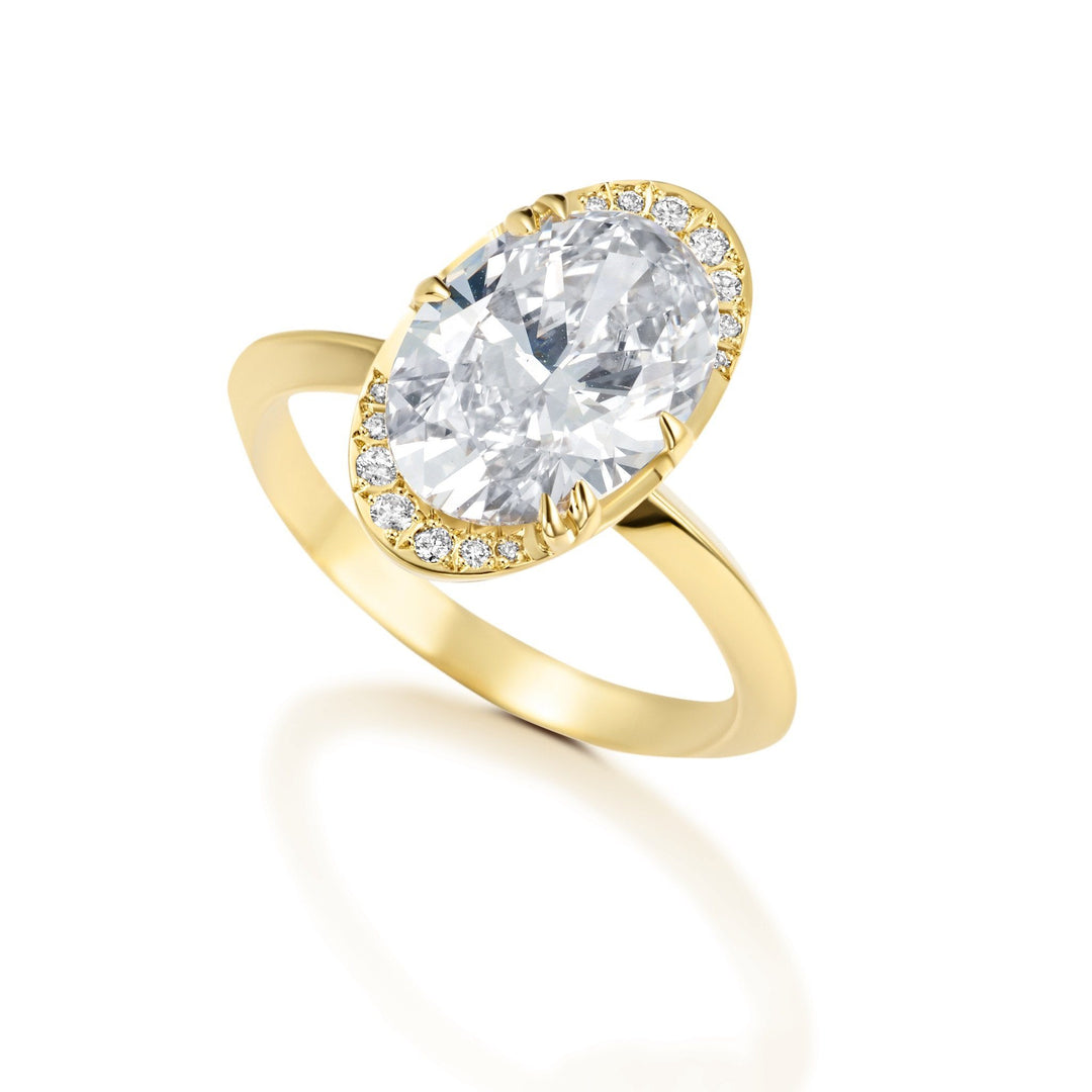 Diamond Oval Lunar Engagement Ring Bridal Jewelry Bayou with Love