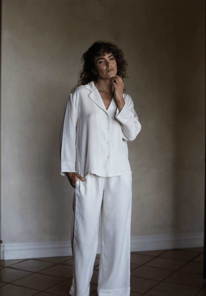 Cream Cupro Tencel Bottoms Apparel Bayou with Love