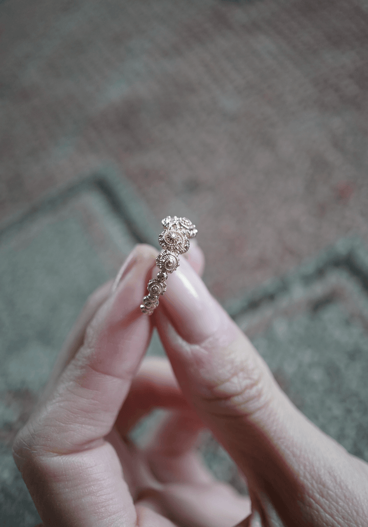 The Diamond Shell Band Bridal Jewelry Bayou with Love
