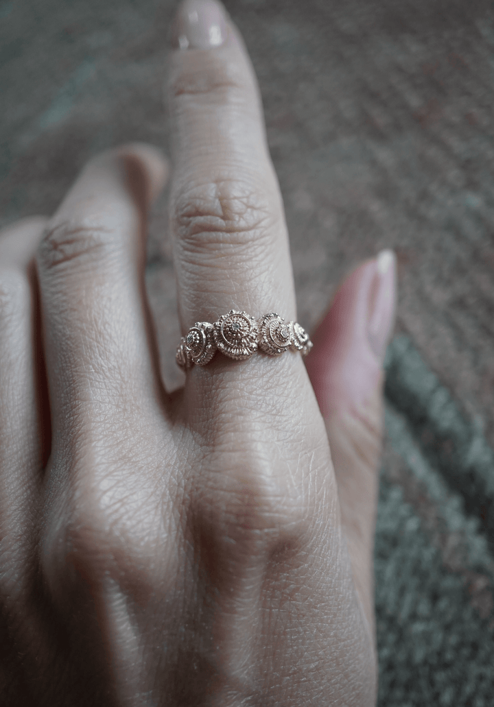 The Diamond Shell Band Bridal Jewelry Bayou with Love