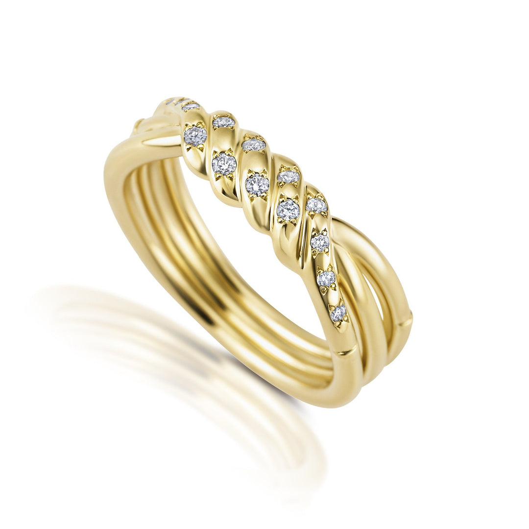 Signature Diamond Braided Band Bridal Jewelry Bayou with Love