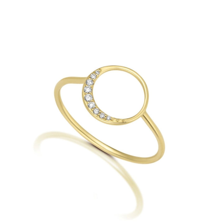Diamond Crescent Moon Ring Jewelry Bayou with Love
