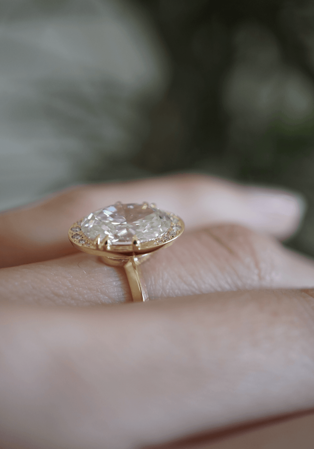Diamond Oval Lunar Engagement Ring Bridal Jewelry Bayou with Love