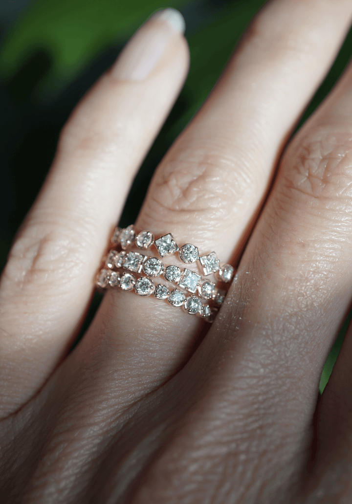 ROUND PRINCESS DIAMOND BAND Bridal Jewelry Bayou with Love