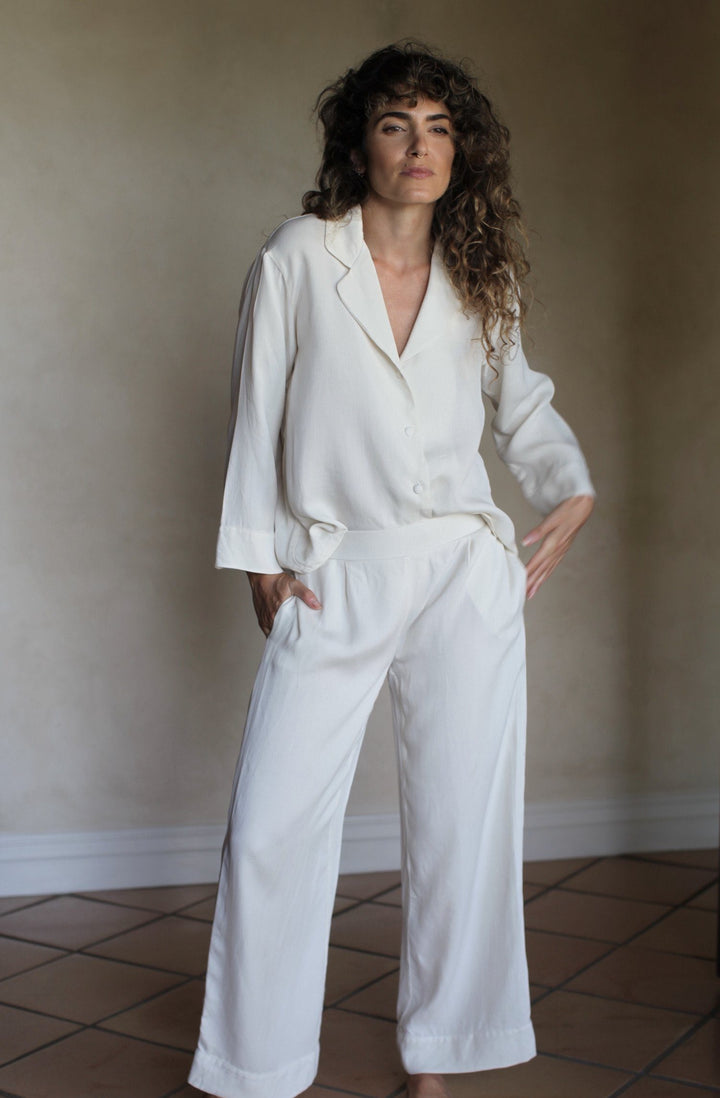 Cream Cupro Tencel Bottoms Apparel Bayou with Love