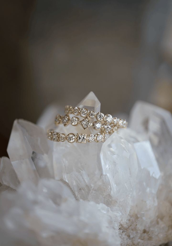 ROUND PRINCESS DIAMOND BAND Bridal Jewelry Bayou with Love