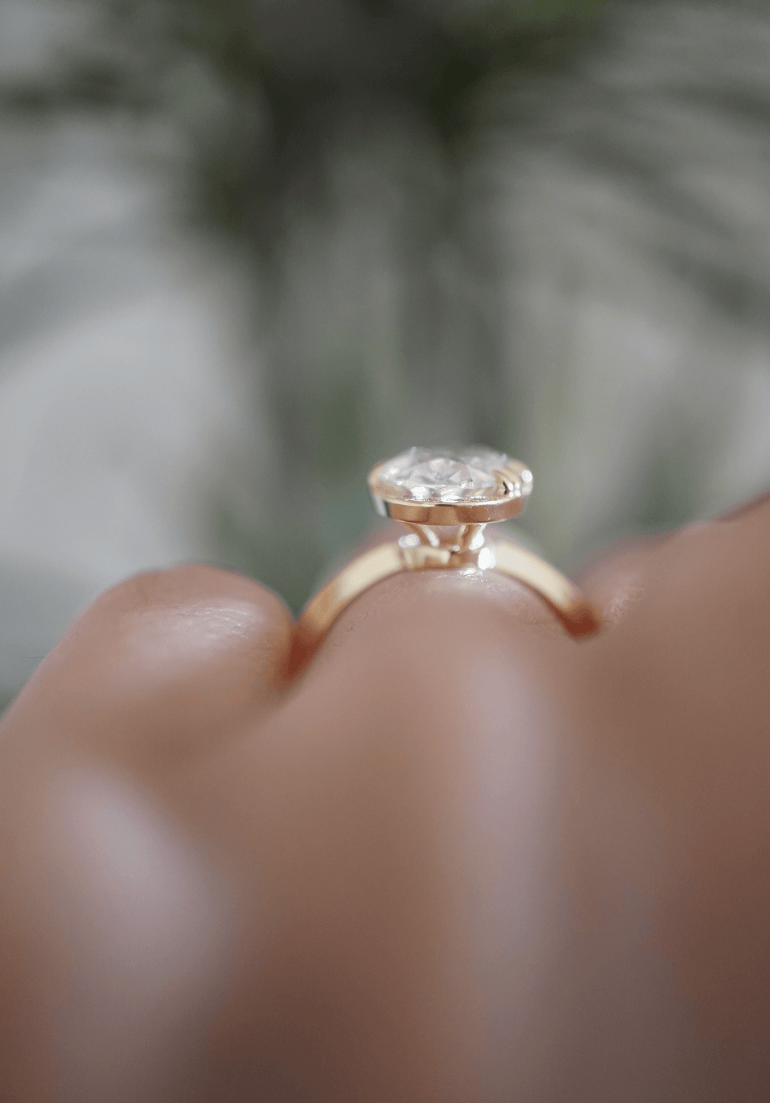 Diamond Oval Lunar Engagement Ring Bridal Jewelry Bayou with Love