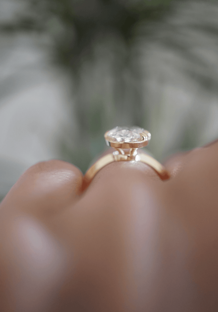 Diamond Oval Lunar Engagement Ring Bridal Jewelry Bayou with Love