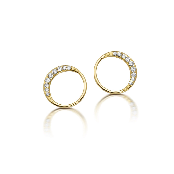 Diamond Crescent Moon Studs Jewelry Bayou with Love