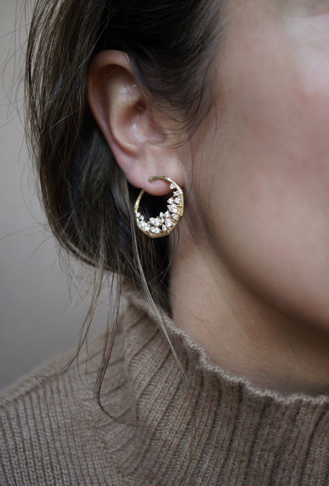 Full Moon Diamond Earrings Bayou with Love