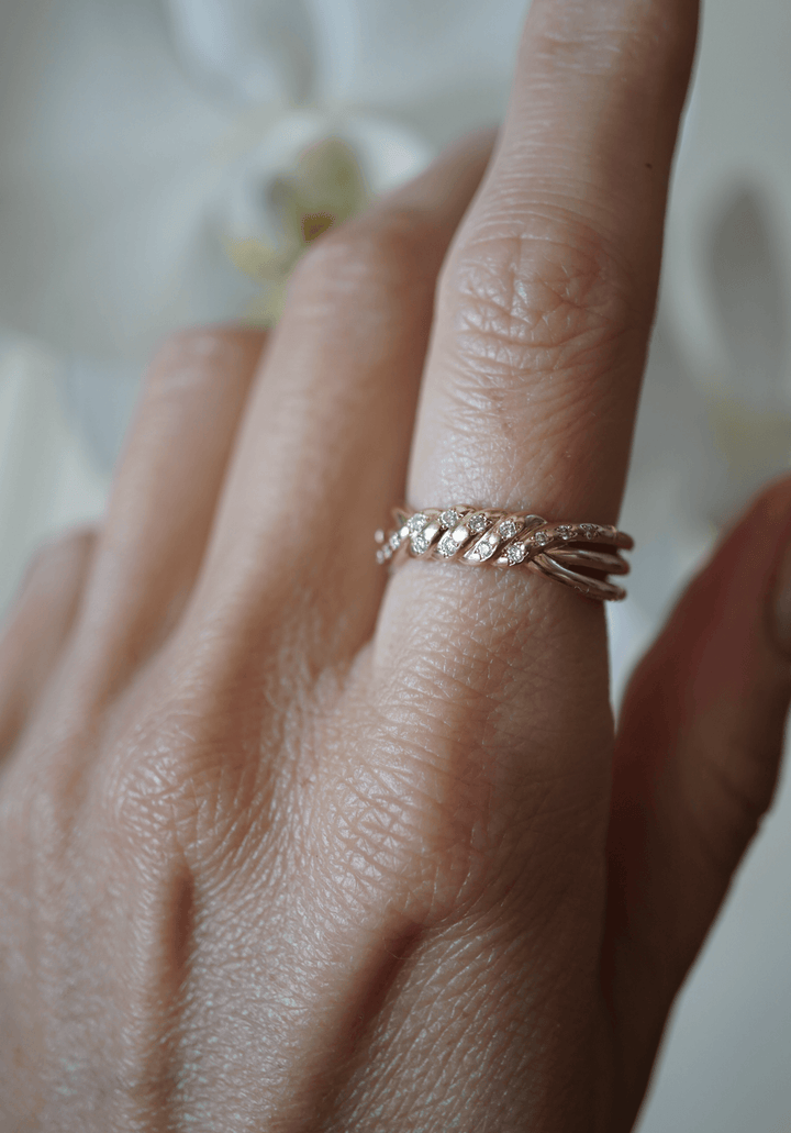 Signature Diamond Braided Band Bridal Jewelry Bayou with Love