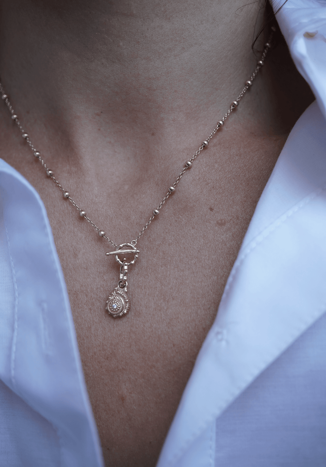 The Beaded Solar Charm Necklace Jewelry Bayou with Love