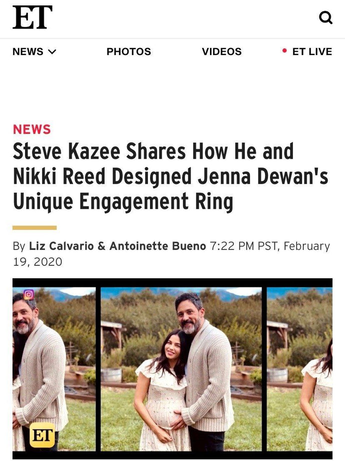 ET Online | Steve Kazee Shares How He and Nikki Reed Designed Jenna Dewan's Unique Engagement Ring