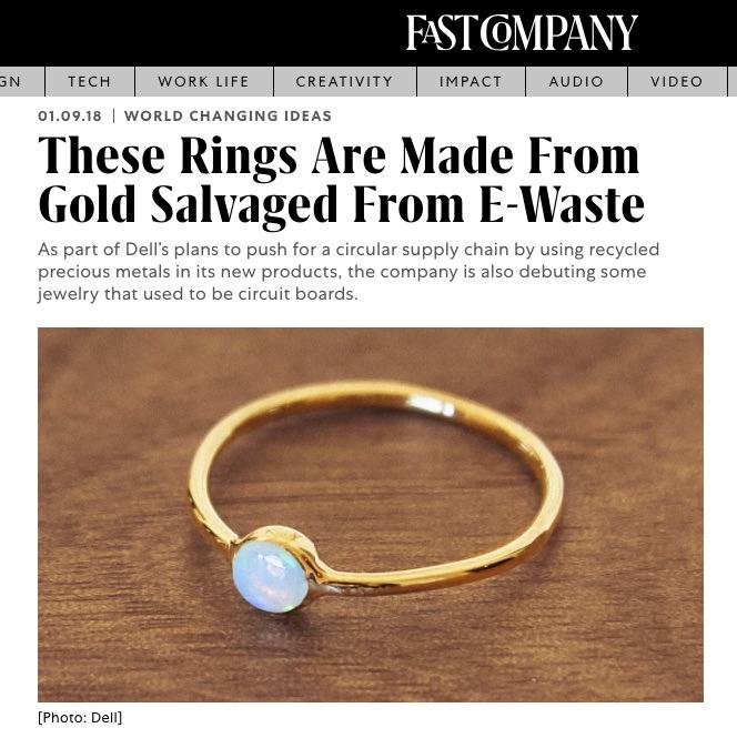 Fast Company | These rings are made from gold salvaged from e-waste