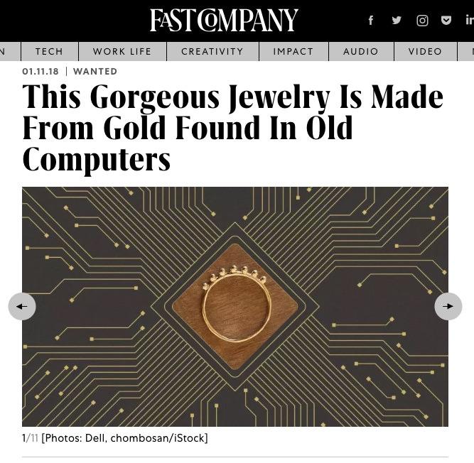 Fast Company | This gorgeous jewelry is made from gold found in old computers