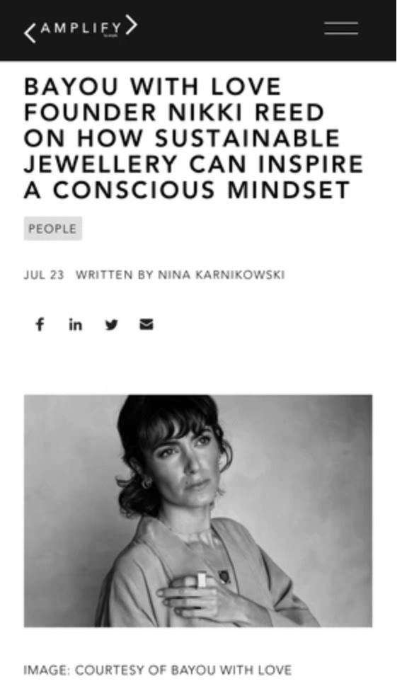 Amplify | HOW SUSTAINABLE JEWELLERY CAN INSPIRE A CONSCIOUS MINDSET