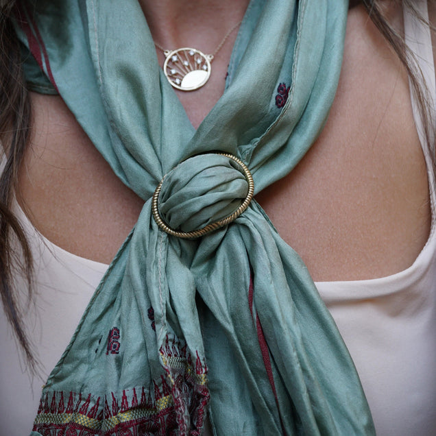 Recycled Brass Scarf Ring Bundle Accessories Bayou with Love 