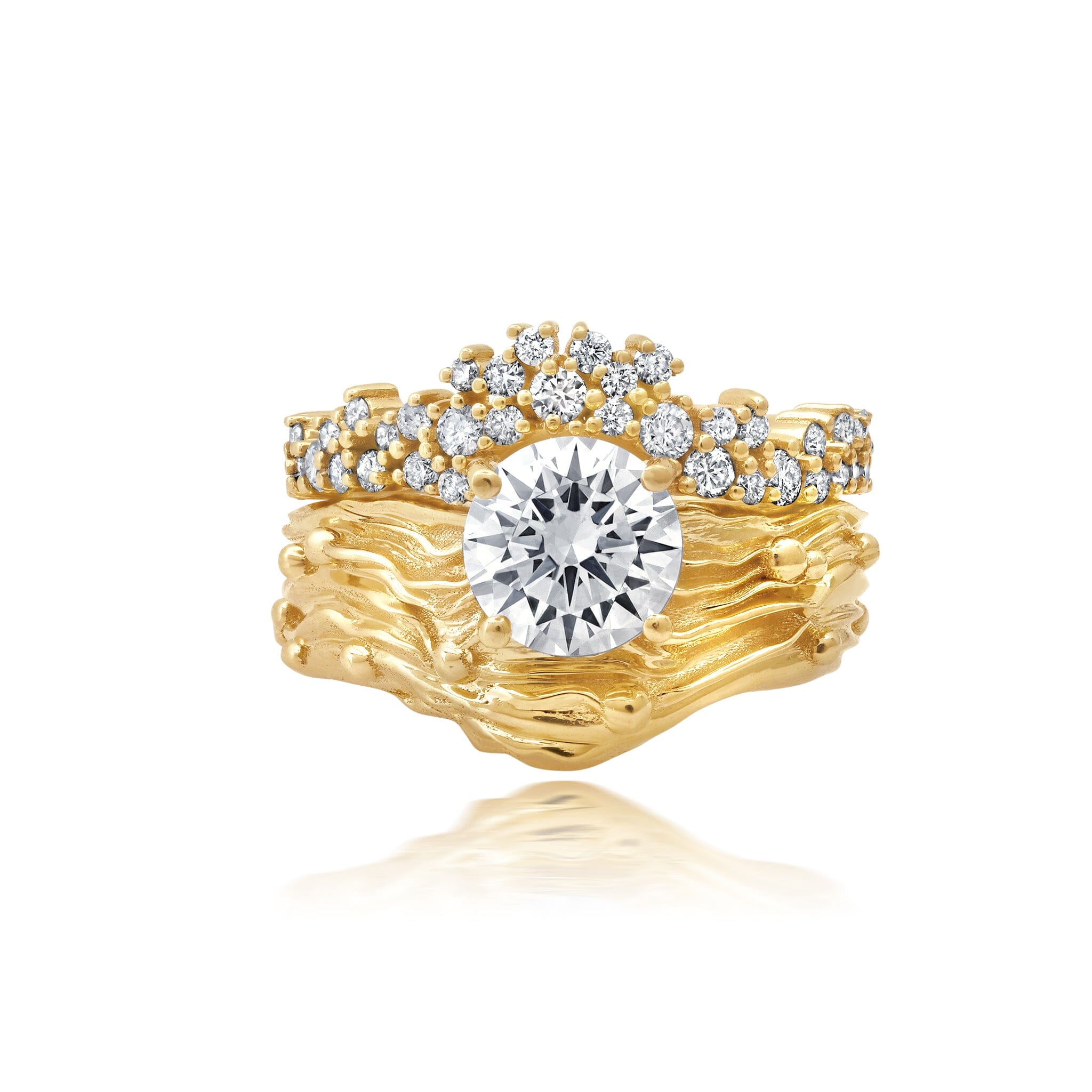 Romantic Artisan Crown Halo Diamond Engagement Ring – Kirk Kara
