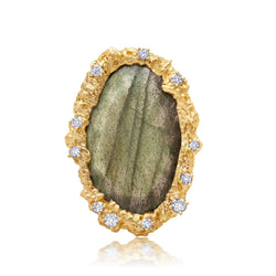 Labradorite + Diamond Moonscape Ring Jewelry Bayou with Love 