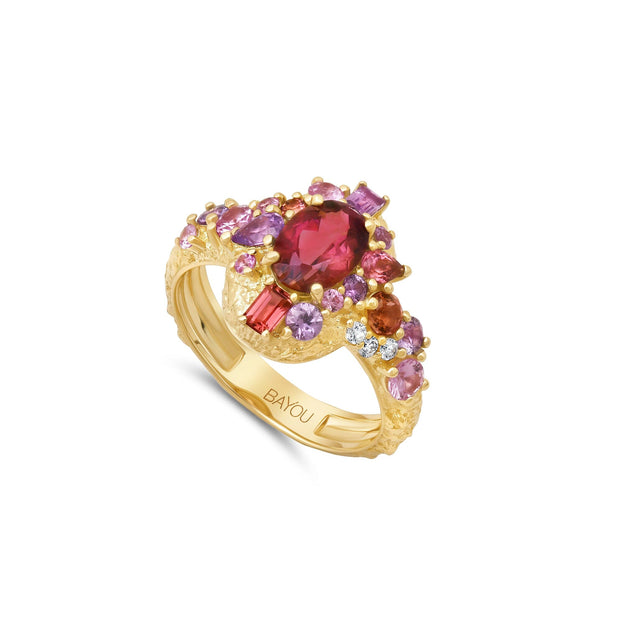 37Gradient Pink Rosewood Oval Ring Bayou with Love 