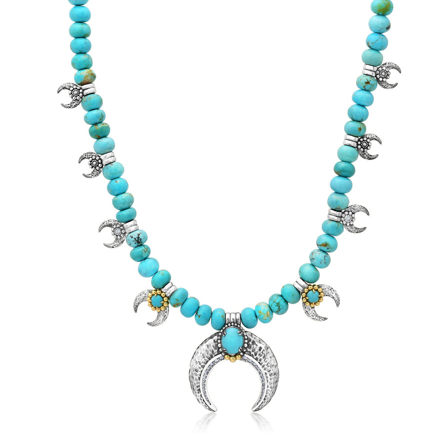 63 Diamond + Turquoise Soleil Najas Squash Blossom Necklace Jewelry Bayou with Love 