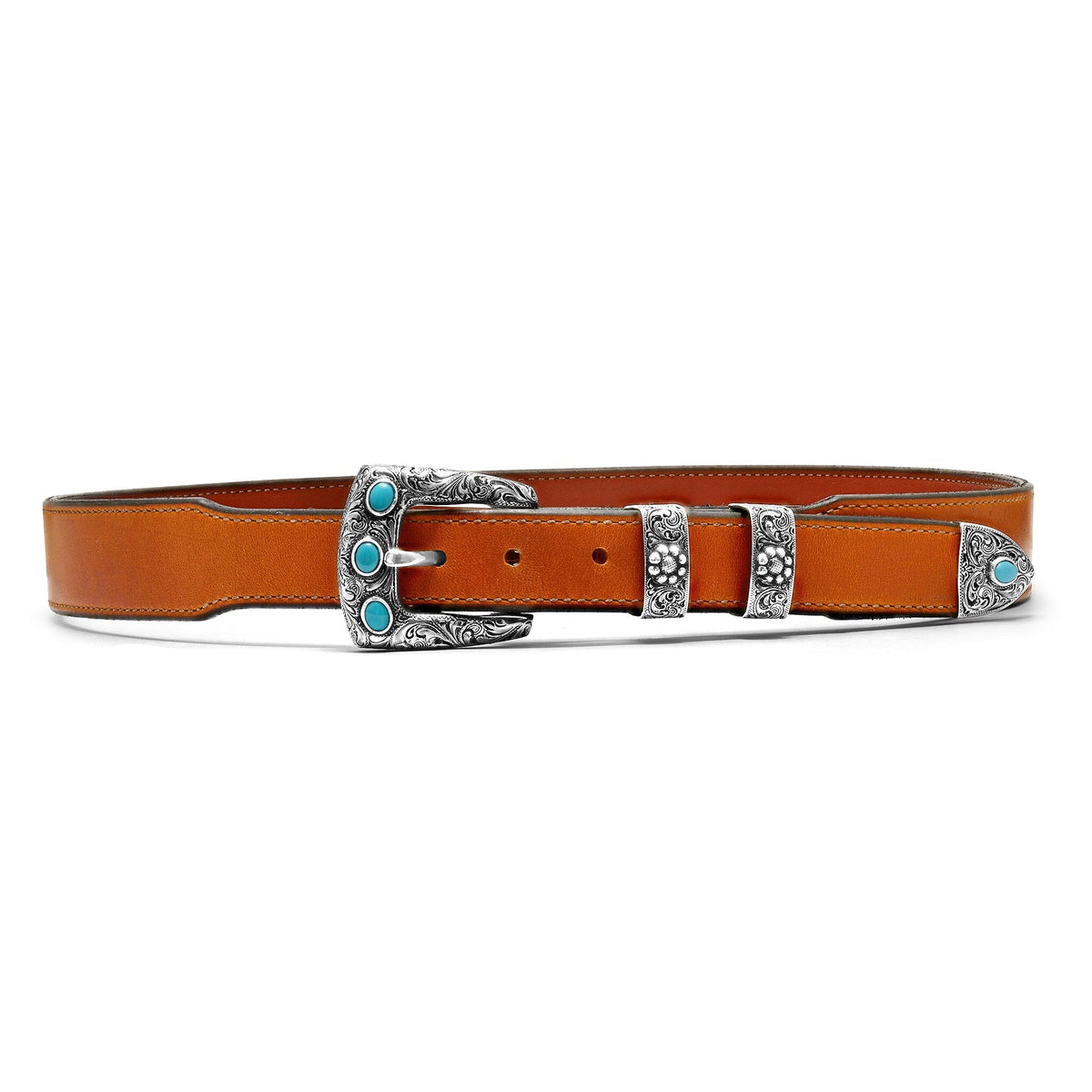 Free people Turquoise belt bnwot XL Turquoise Tooled Leather Belt – The Crooked Cactus Boutique main image 2