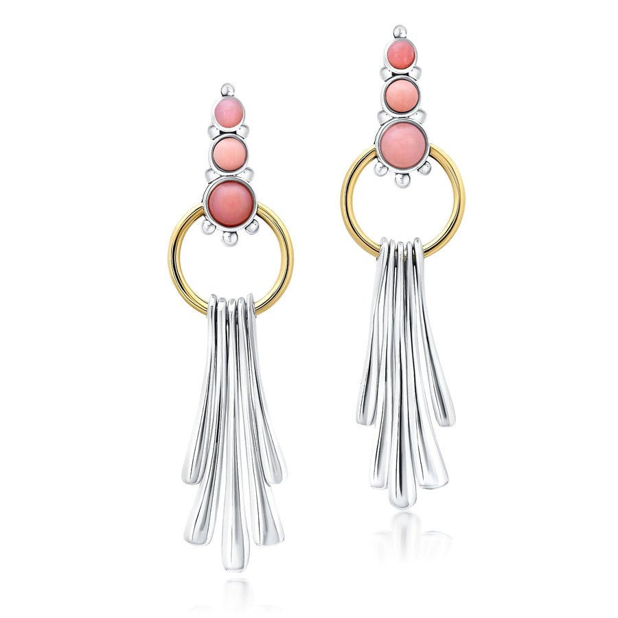 Pink Opal Fringe Earrings Jewelry Bayou with Love 