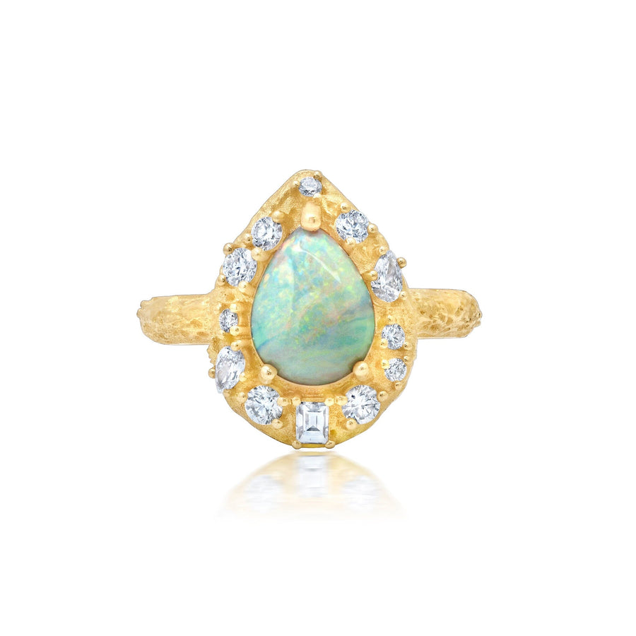 Opal + Diamond Raindrop Ring Jewelry Bayou with Love 