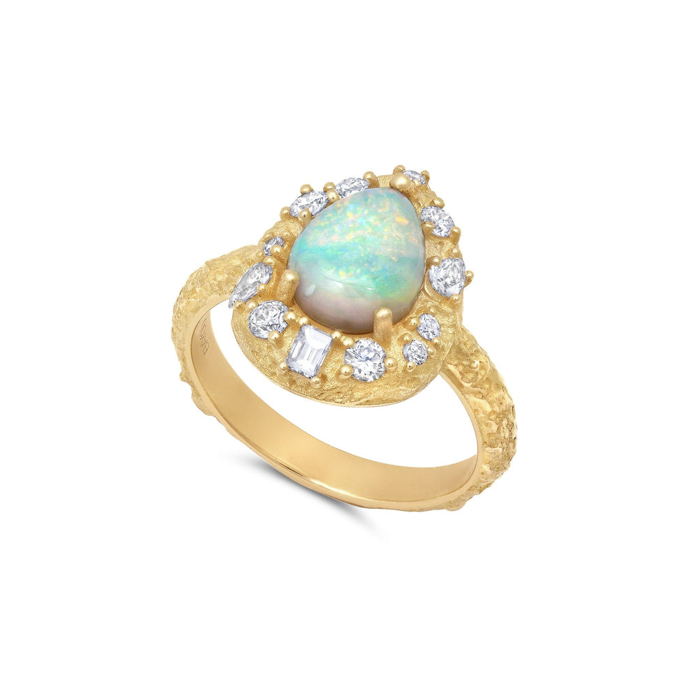 Opal + Diamond Raindrop Ring Jewelry Bayou with Love 