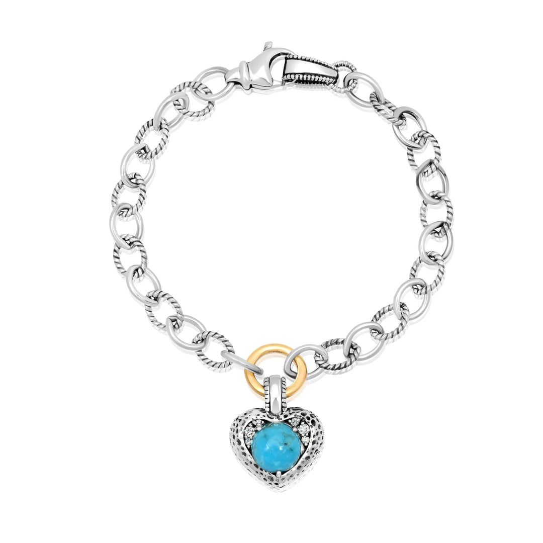 Diamond Turquoise Heart Bracelet Jewelry Bayou with Love 