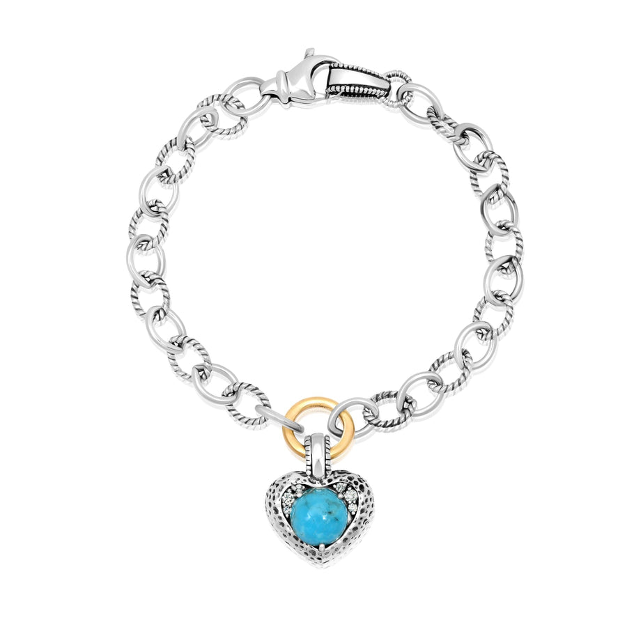 Diamond Turquoise Heart Bracelet Jewelry Bayou with Love 