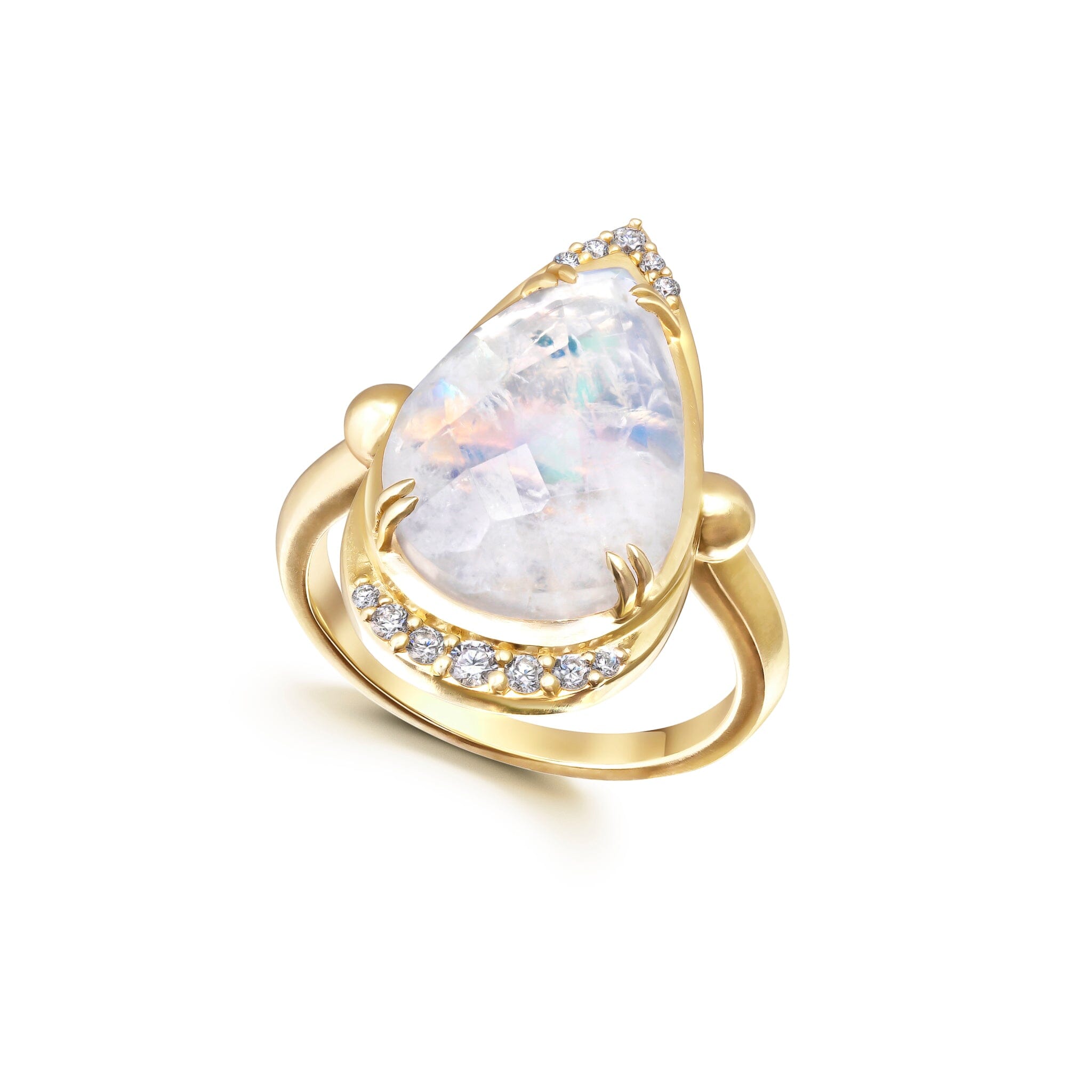 Moonstone + Diamond Lunar Ring – Bayou with Love