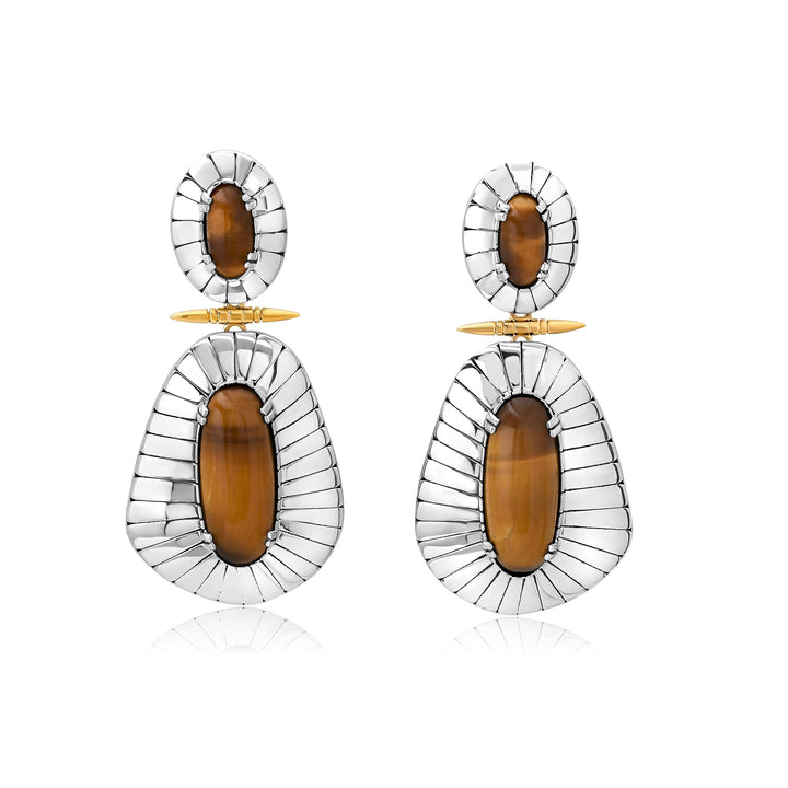 Limpet Tiger Eye Drop Earrings Jewelry Bayou with Love 