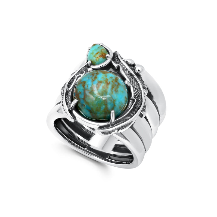 Feather Turquoise Ring Jewelry Bayou with Love 