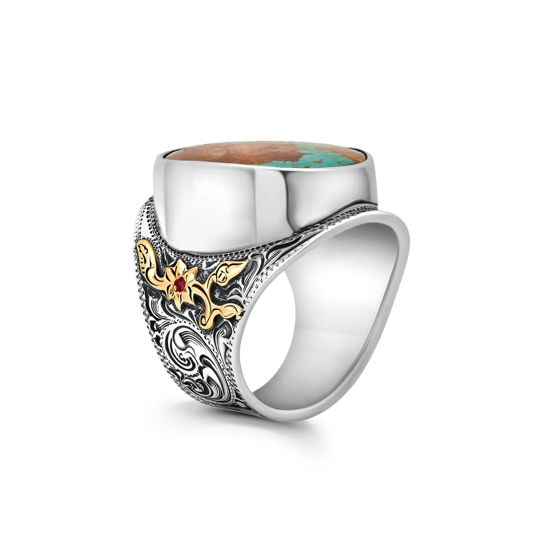 Large Turquoise Cigar Band Jewelry Bayou with Love 