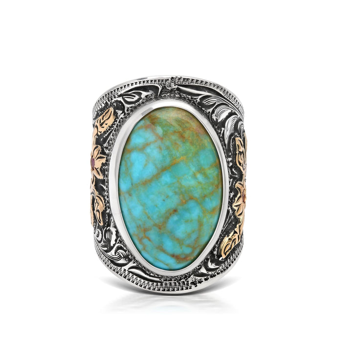 Royston Turquoise Cabochon Cigar Band Jewelry Bayou with Love 