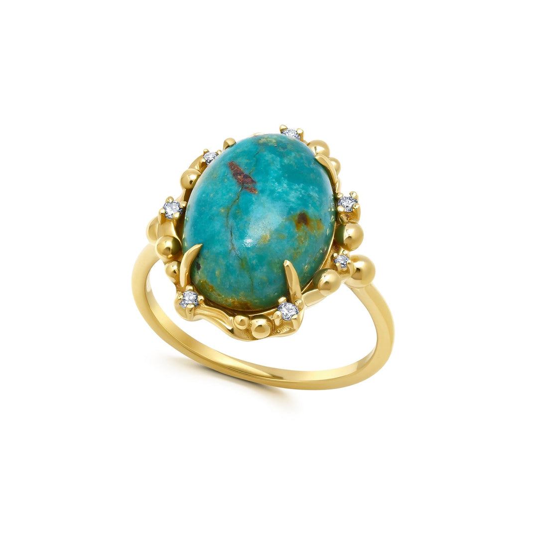 Oval Diamond Turquoise Water Ring NEW COLOR Jewelry Bayou with Love 