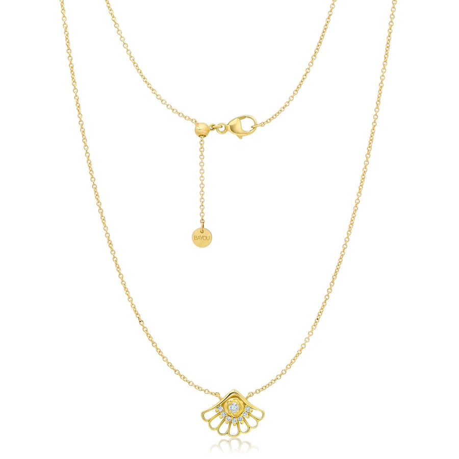 Open Shell Motif Necklace Jewelry Bayou with Love 