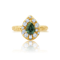 Moonscape Green Sapphire Drop Ring Bayou with Love 