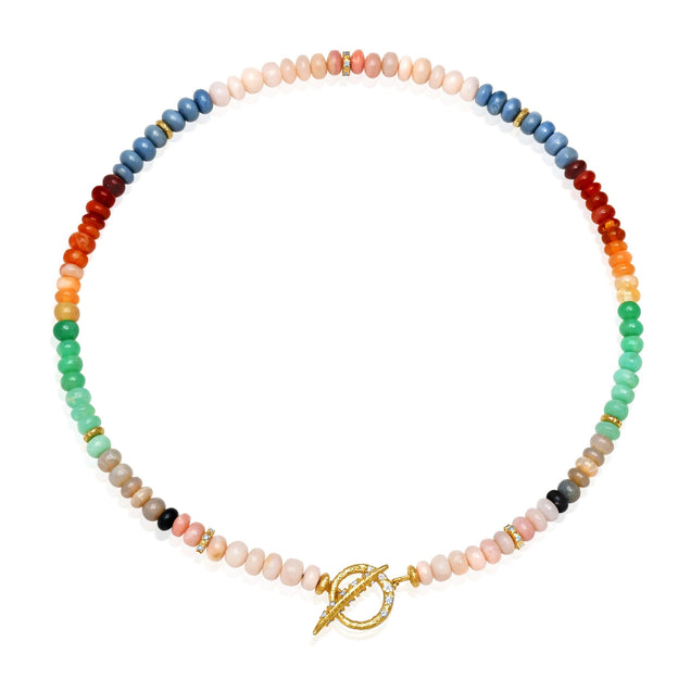 35Rainbow Opal + Diamond Necklace Jewelry Bayou with Love 