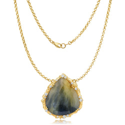 Sapphire + Diamond Moonscape Necklace Jewelry Bayou with Love 