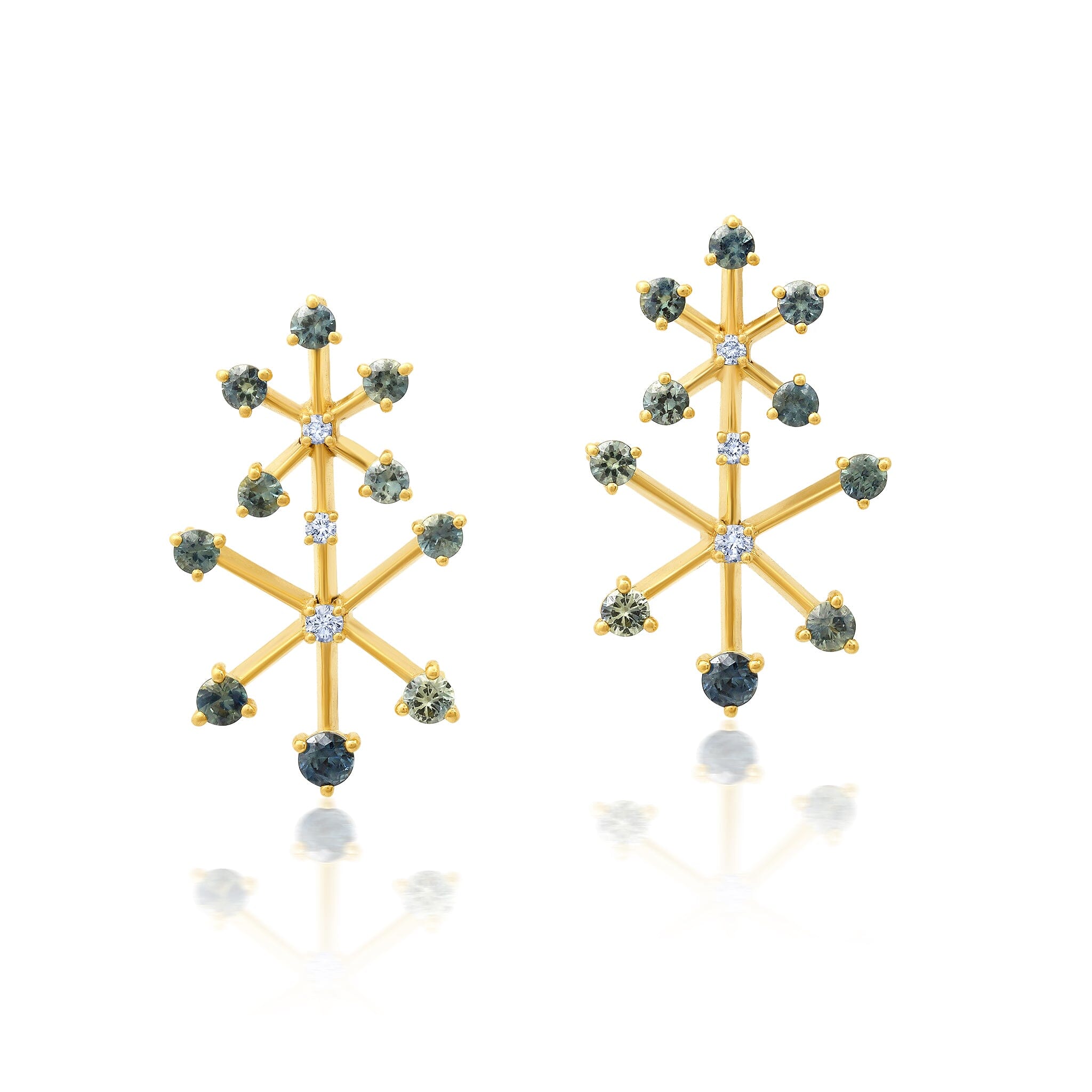 NEW BWLV_E1060 Sapphire + Diamond Chandelier Earrings Jewelry Bayou with Love 
