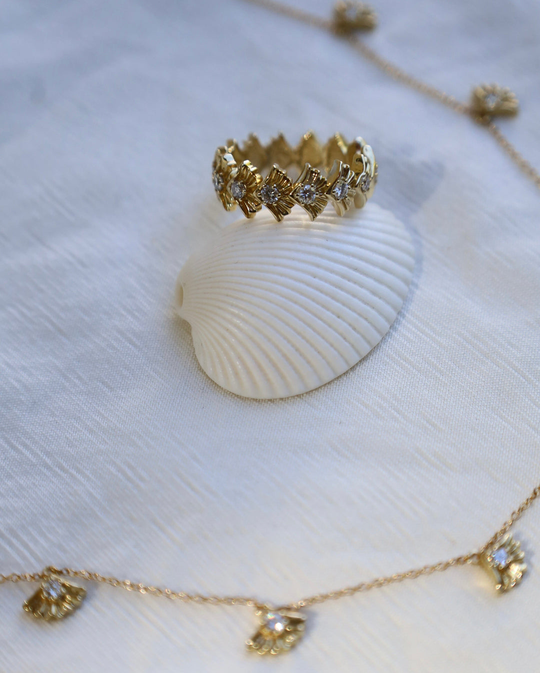 Sunrise Shell Radiance Ring Jewelry Bayou with Love 