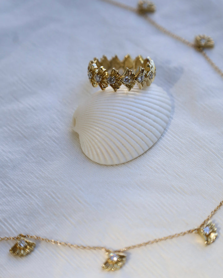 Sunrise Shell Radiance Ring Jewelry Bayou with Love 